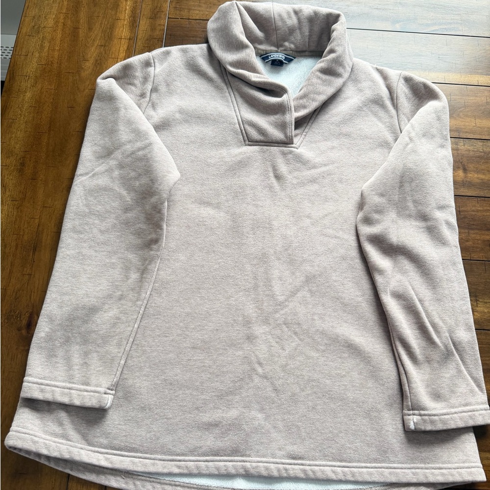 Women’s Lands’end Large v-neck fleece lined sweater
